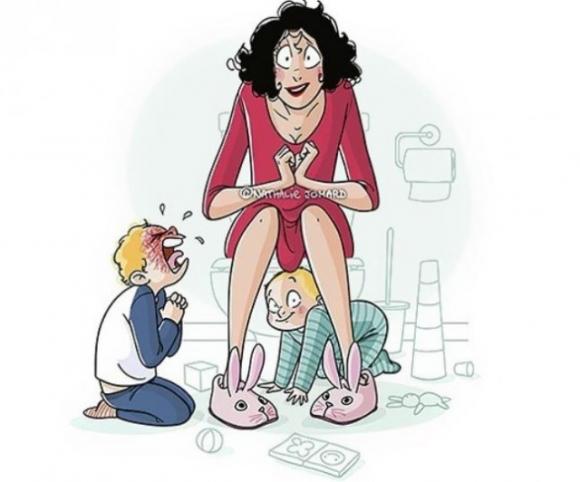 Queste vignette raccontano in chiave comica l’avventura emozionante del divenire mamma