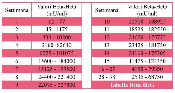 Beta Hcg Valori Di Riferimento In Gravidanza