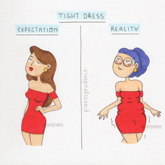 Le vignette di questa illustratrice spiegano benissimo le differenze tra aspettative e realtà