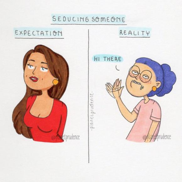 Le vignette di questa illustratrice spiegano benissimo le differenze tra aspettative e realtà