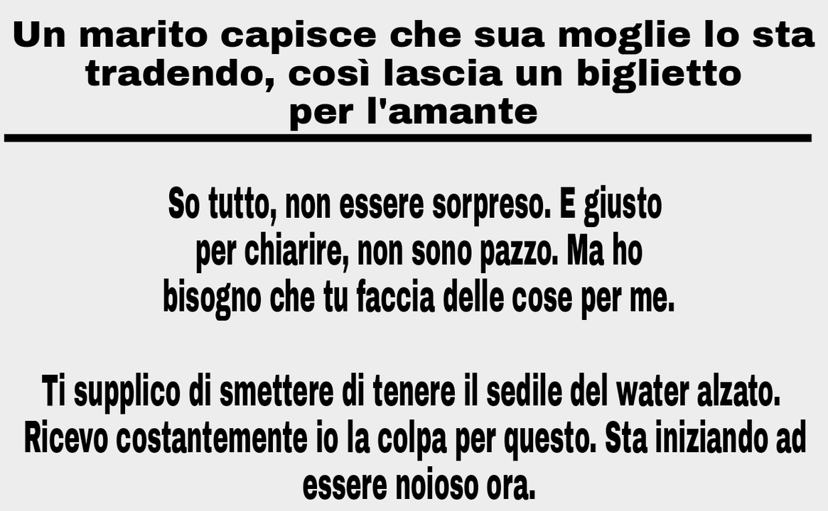 Un Marito Capisce Che Sua Moglie Lo Sta Tradendo Così Lascia Un Biglietto Per Lamante 7158