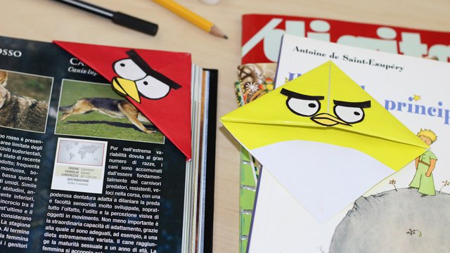 Segnalibri origami Angry Birds