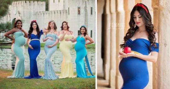 Le mamme incinte posano come principesse Disney per un servizio fotografico ed è davvero magico!