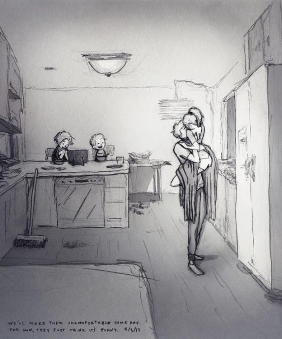 Più di un anno fa un artista ha condiviso un’immagine straziante della sua tragedia. Ora i suoi lavori danno speranza alla gente