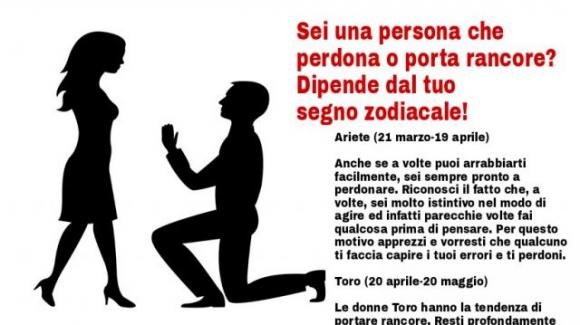 Sei una persona che perdona o porta rancore? Dipende dal tuo segno zodiacale!