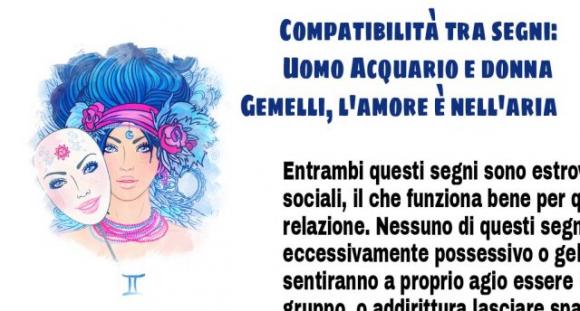 Compatibilità tra segni: Uomo Acquario e donna Gemelli, l’amore è nell’aria