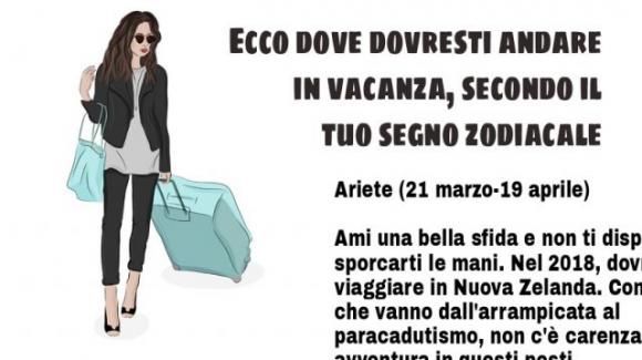 Ecco dove dovresti andare in vacanza, secondo il tuo segno zodiacale