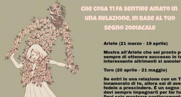 Che cosa ti fa sentire amato in una relazione, in base al tuo segno zodiacale