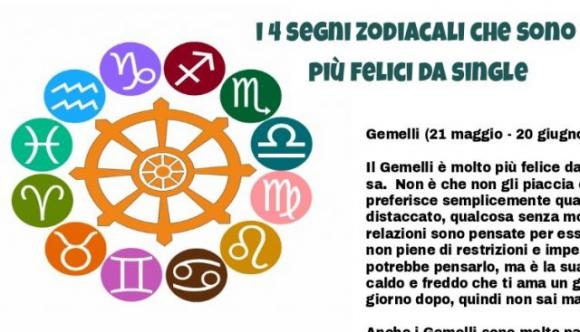 Ecco i 4 segni zodiacali che sono più felici da single