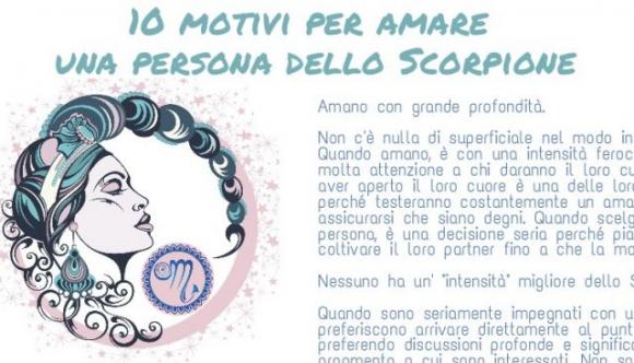 10 motivi per amare una persona dello Scorpione