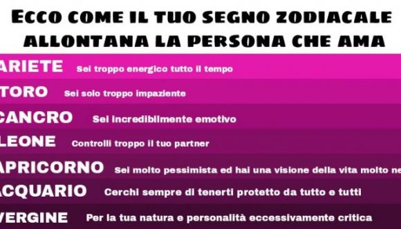 Ecco come il tuo segno zodiacale allontana la persona che ama