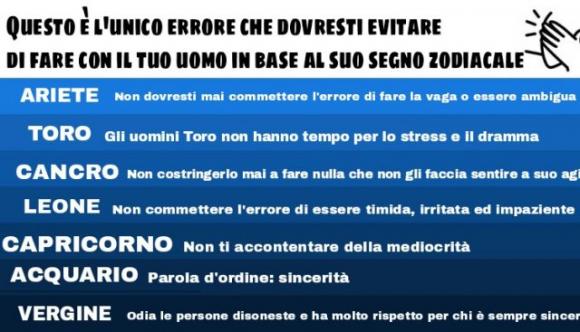 Questo è l’unico errore che dovresti evitare di fare con il tuo uomo in base al suo segno zodiacale