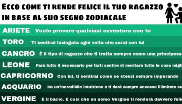 Ecco come ti rende felice il tuo ragazzo in base al suo segno zodiacale