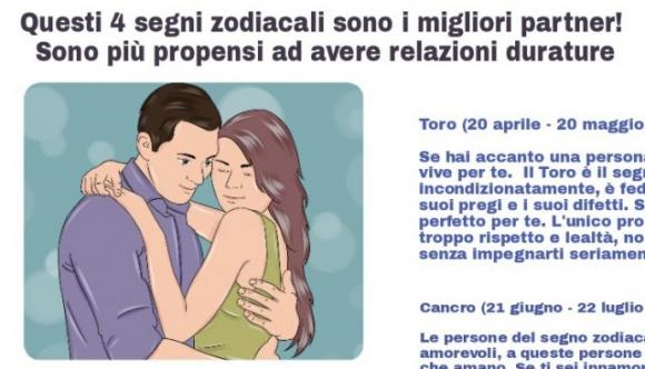 Questi 4 segni zodiacali sono i migliori partner! Sono più propensi ad avere relazioni durature