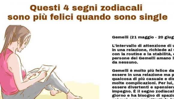 Questi 4 segni zodiacali sono più felici quando sono single