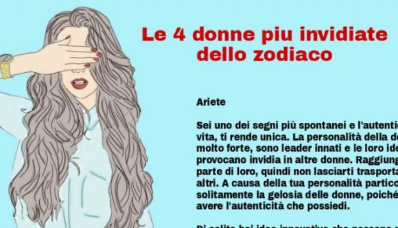 Le 4 donne piu invidiate dello zodiaco. Sei una di loro?