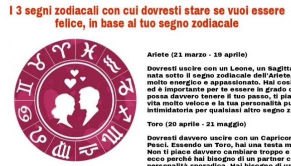 I 3 segni zodiacali con cui dovresti stare se vuoi essere felice, in base al tuo segno zodiacale
