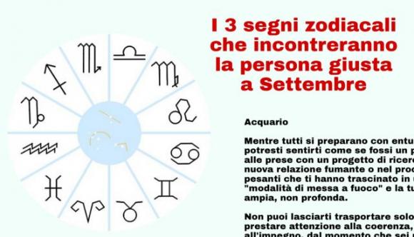 I 3 segni zodiacali che incontreranno la persona giusta a Settembre