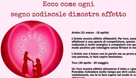 Ecco come ogni segno zodiacale dimostra affetto