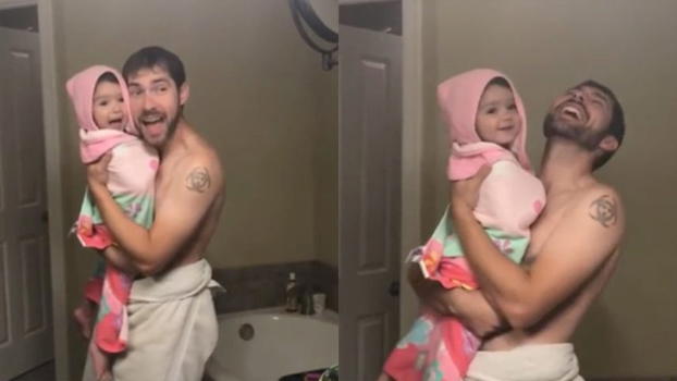 Padre e figlia cantano in playback dopo la doccia: la loro esibizione conquista milioni di cuori!