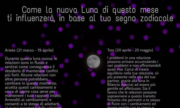 Come la nuova Luna di questo mese ti influenzerà, in base al tuo segno zodiacale