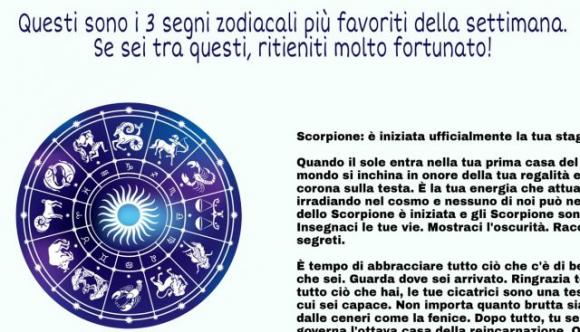 Questi sono i 3 segni zodiacali più favoriti della settimana. Se sei tra questi, ritieniti molto fortunato!