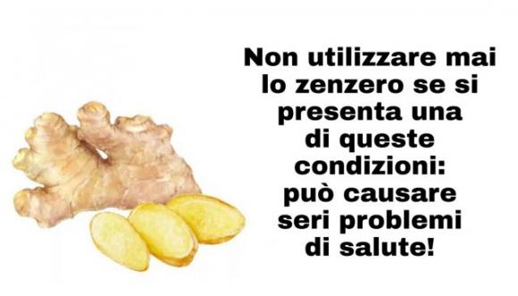 Non utilizzare mai lo zenzero se si presenta una di queste condizioni: può causare seri problemi di salute!