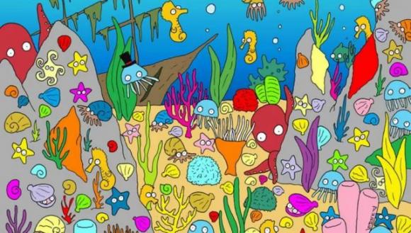 Riesci a trovare il pesciolino in fondo al mare? Mettiti alla prova con questo rompicapo