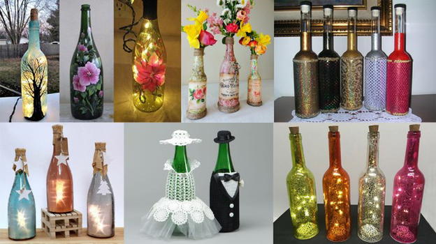 Riciclare bottiglie di vetro per creare decorazioni per la casa