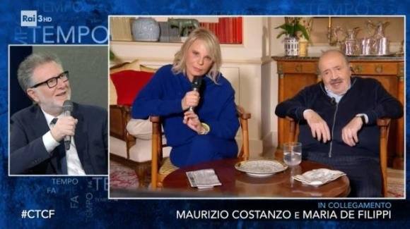 Che Tempo che Fa: Maurizio Costanzo confessa a Fazio con chi va a letto sua moglie Maria De Filippi