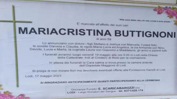Maria Cristina muore a poche ore dal funerale della madre