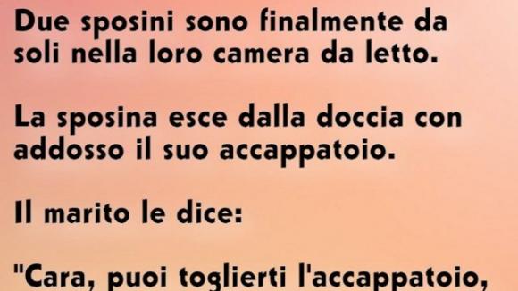 Due sposini sono finalmente da soli nella loro camera da letto..