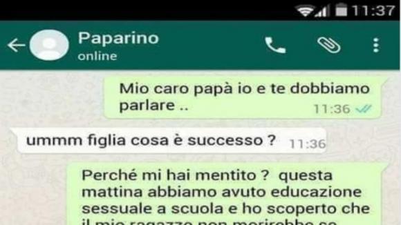 Mio caro papà, io e te dobbiamo parlare: perché mi hai detto che il mio compagno..