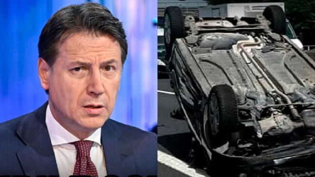 Giuseppe Conte, grave scontro in autostrada: auto ribaltata