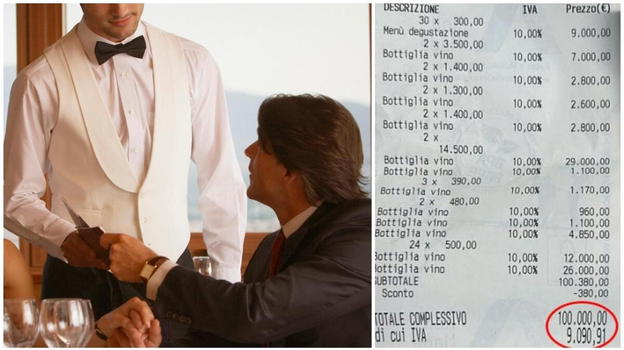 Cena da 100.000 euro a Viareggio, il menù completo