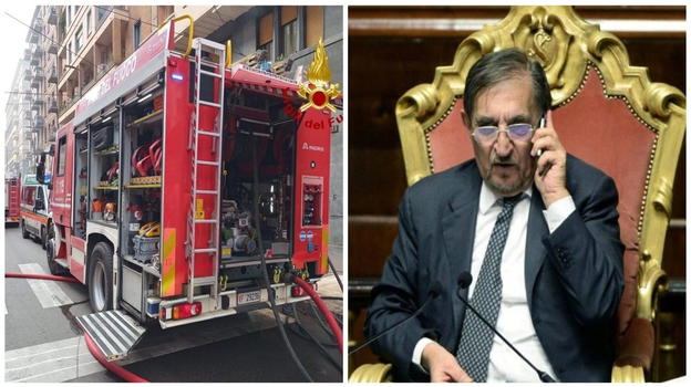 Auto del presidente del Senato si schianta contro un camion dei vigili del fuoco