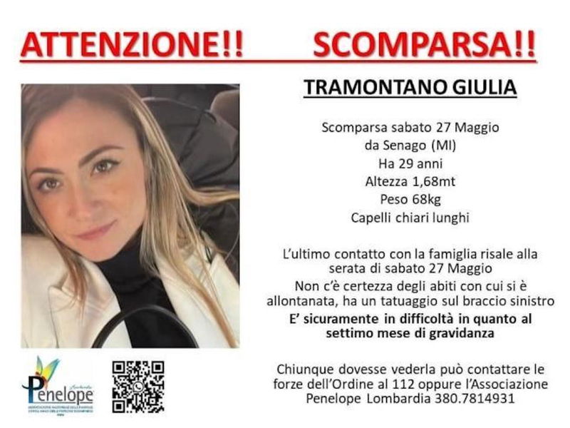 Senago, scomparsa la 29enne Giulia Tramontano: è incinta al settimo mese -  Open
