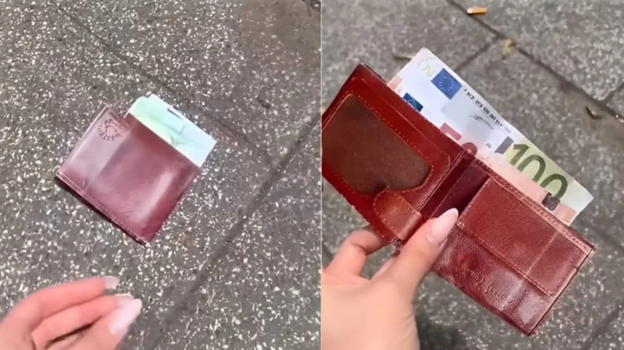Trova un portafoglio sul marciapiede, lo raccoglie e scopre la tremenda verità