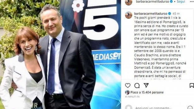 Barbara D’Urso, il triste annuncio della conduttrice
