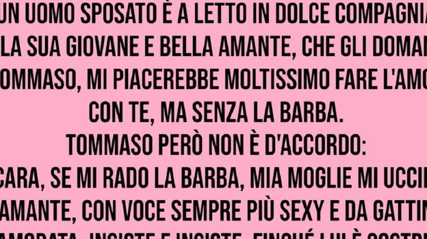 Un uomo sposato accontenta le richieste intime dell’amante..