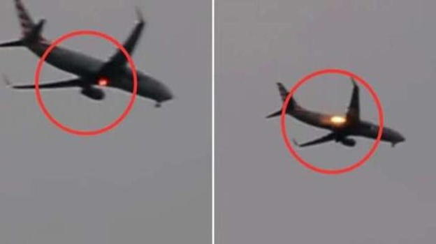 Dramma in volo, aereo carico di passeggeri prende fuoco: le immagini