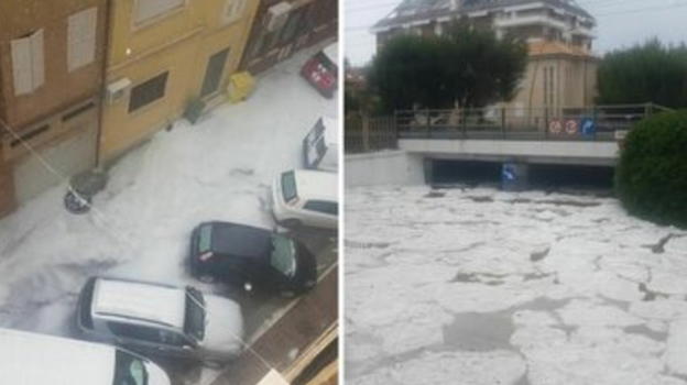 Grandinata mette in ginocchio l’Italia: strade come fiumi