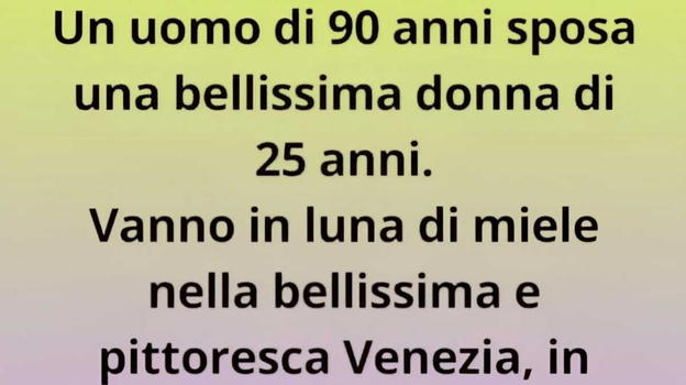 Un uomo di 90 anni sposa una bella donna di 25
