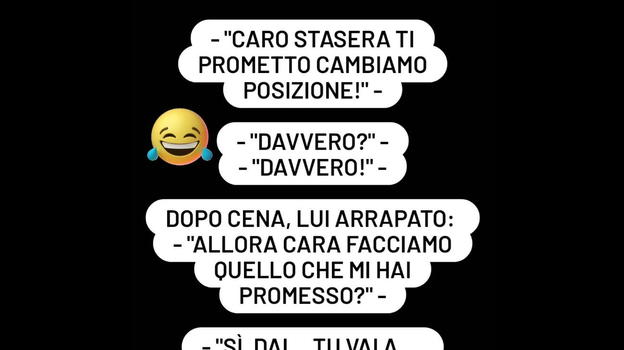 Barzelletta – "Caro, stasera ti prometto che cambiamo posizione..