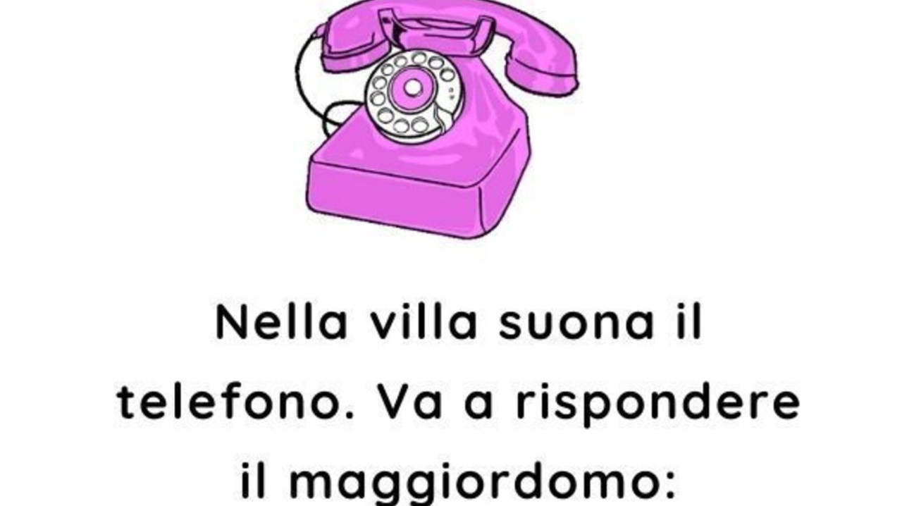 (Barzelletta) Nella villa suona il telefono. Va a rispondere e..