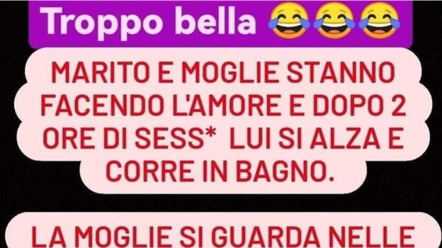 Marito e moglie sono in intimità ed accade l’impensabile