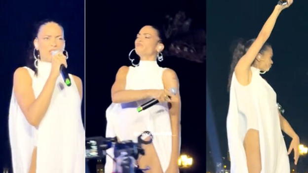 Elodie in concerto: si alza il vestito e si vede tutto
