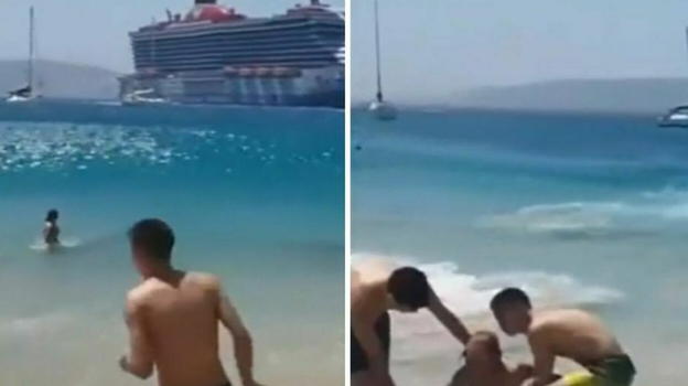 Onda anomala travolge tutto, bagnanti spazzati via dalla spiaggia