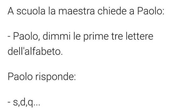 La strana risposta di Paolo alla maestra
