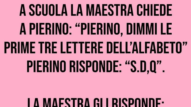 (Barzelletta FAVOLOSA) A scuola la maestra chiede a Pierino…